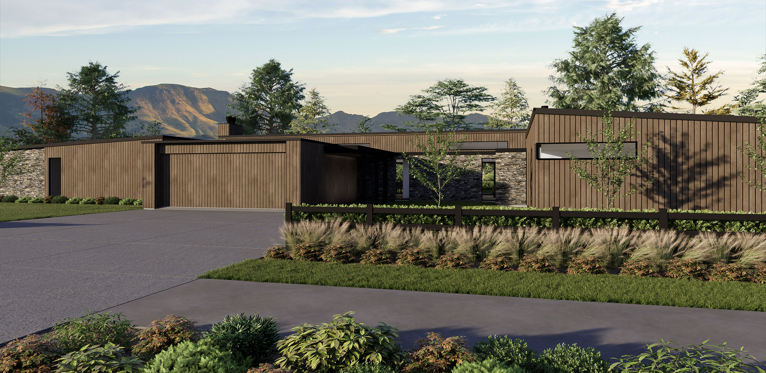 Hallmark Homes Prestige Series Gibbston House Floor Plan Front View Christchurch NZ.