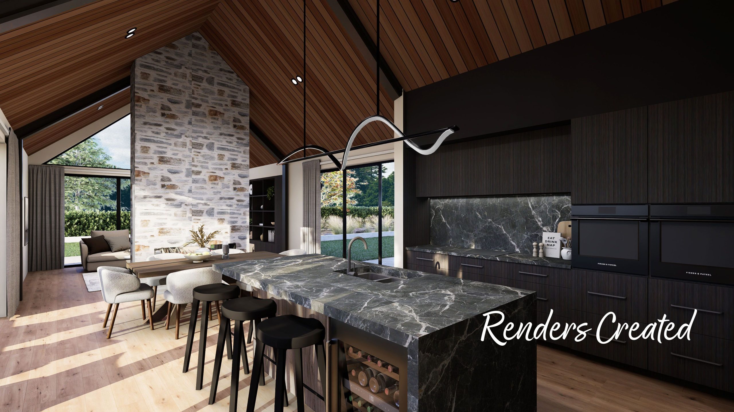 kitchen render of Bespoke Christchurch build