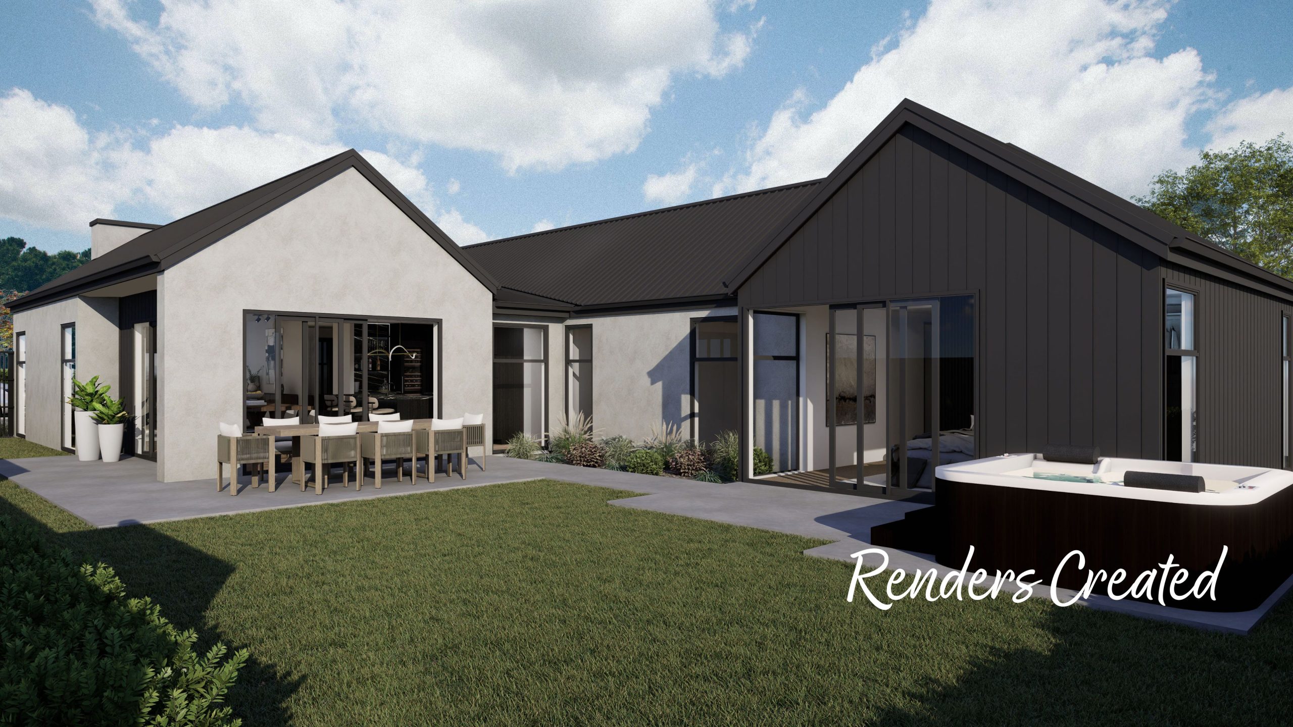 Exterior render of bespoke Christchurch build