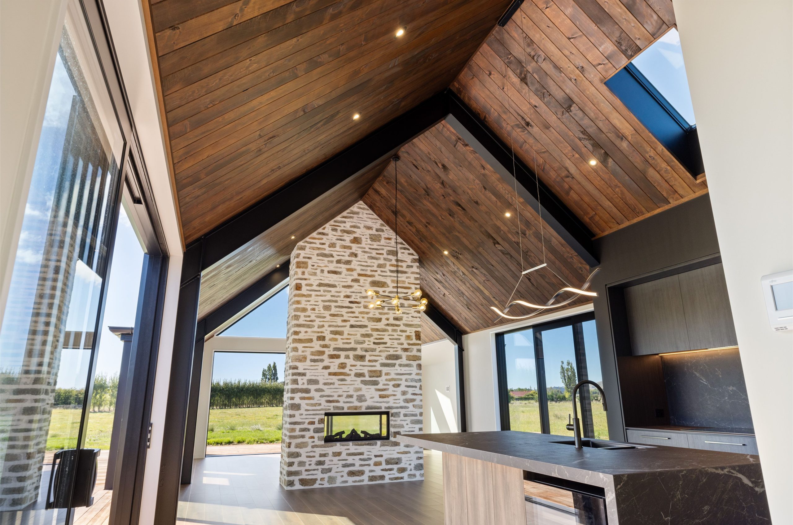 Timber detailing and gable roof creating a timeless country-luxe aesthetic