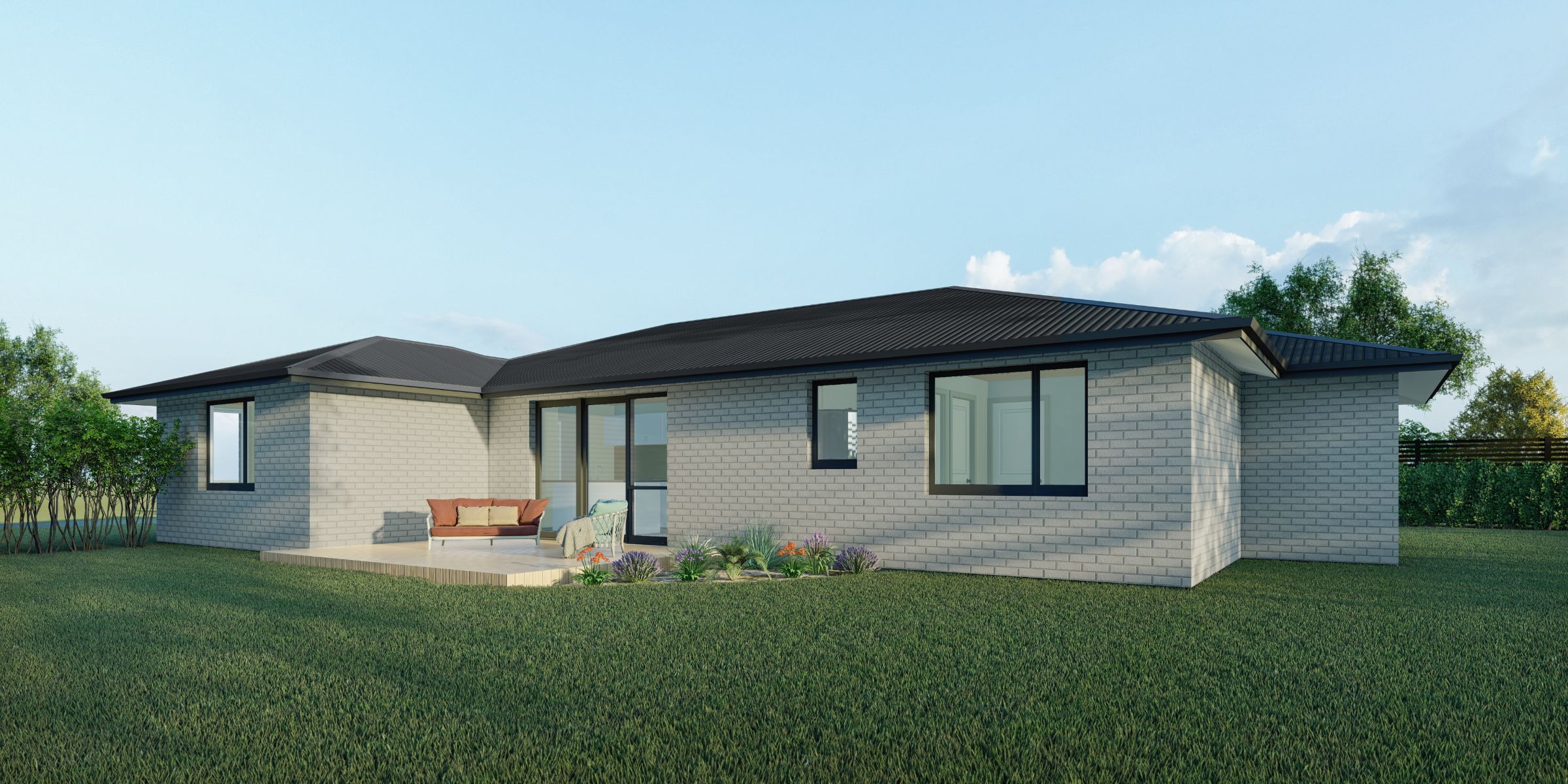 back of The Dorie compact family home