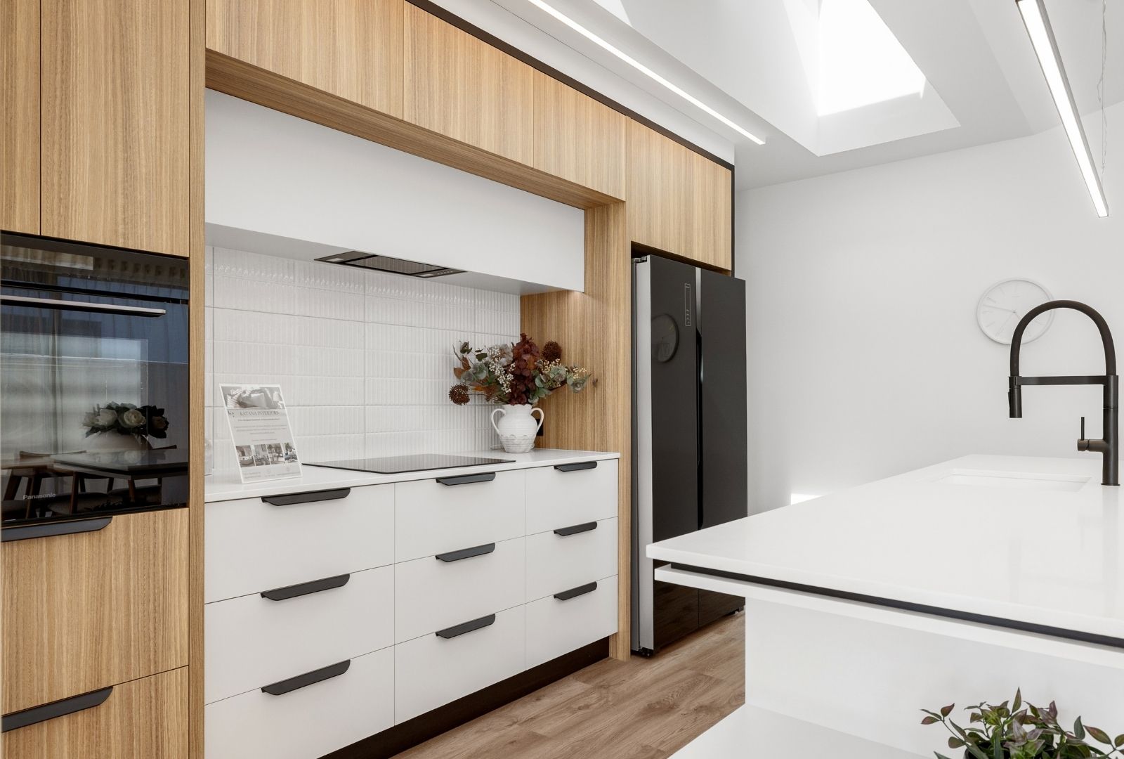 Designer kitchen for the Rolleston showhome featuring the Hanmer plan in the Headstart series.