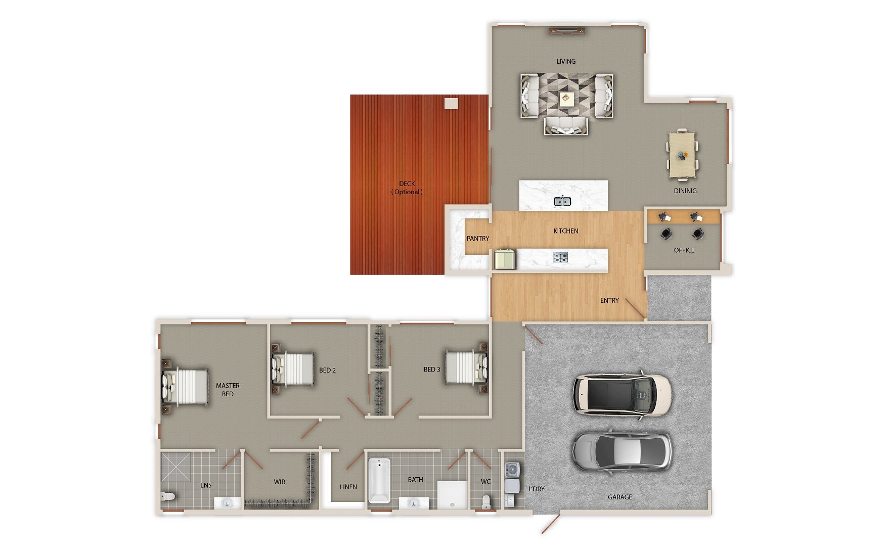 Floorplan of a 185 modern plan