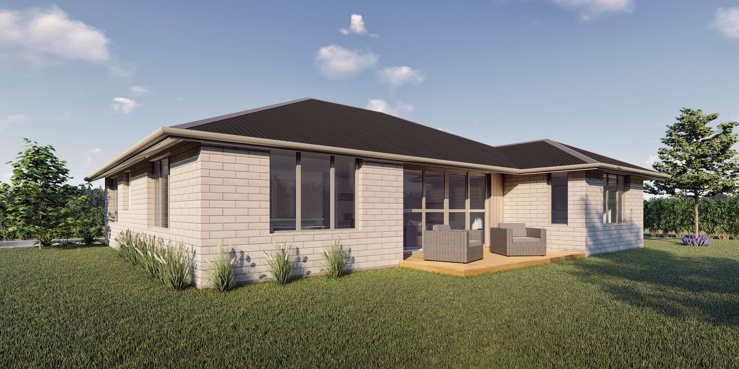 Exterior of smart 187m² home design
