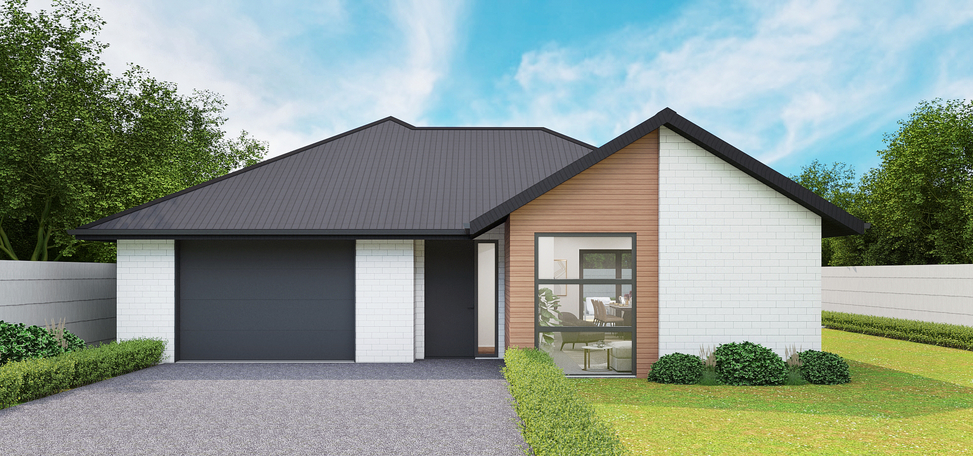 Exterior of modern 166m² family home