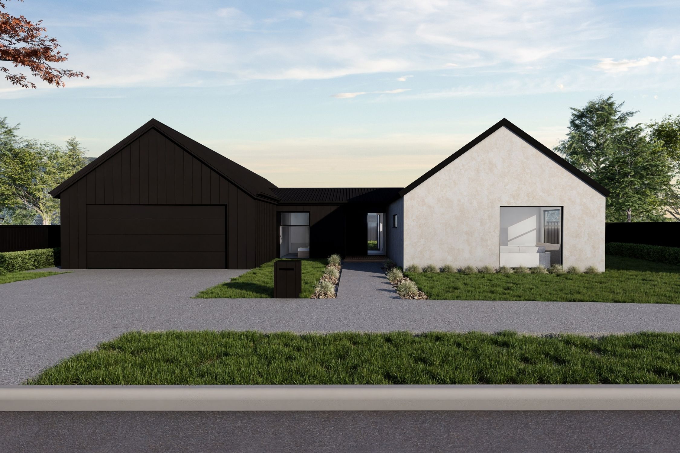 Cashmere estates bespoke home from Hallmark with modern exterior of Cerrano plaster and linea